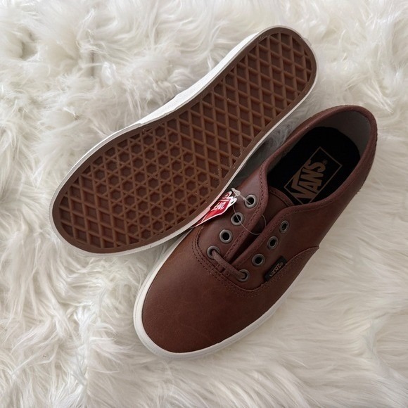 Vans Authentic Leather Sneakers Womens Size‎ 5.5 NEW Brown - Picture 7 of 8